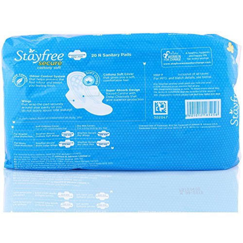 Stayfree Secure Cottony Soft Sanitary Pads - Regular,Pack of 20 Pads - Image 2