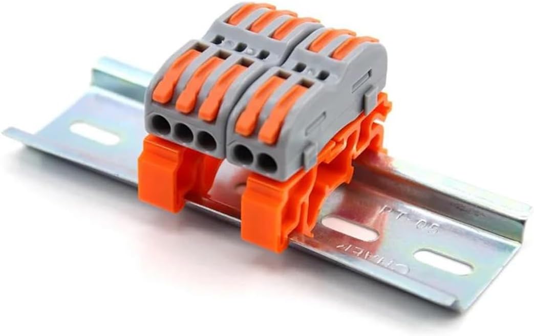 Mini T Rail Wire Connectors Fast Universal Compact Conductor Wiring Cable Electrical Connector Push-In Butt Terminal Block