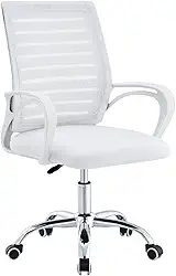 Evolux, Cadeira Giratória Escritório Zebrada Design Moderno, Conforto Ajuste de Altura, para Home Office, ou Escritório Durabilidade, Facilidade Movimento na Cor Branca.