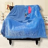 NEWCOSPLAY Kids Blanket 3D Cartoon Embroidered Sherpa Blanket Plush Warm for Boys Girls (Blue-1, (40'X50'))