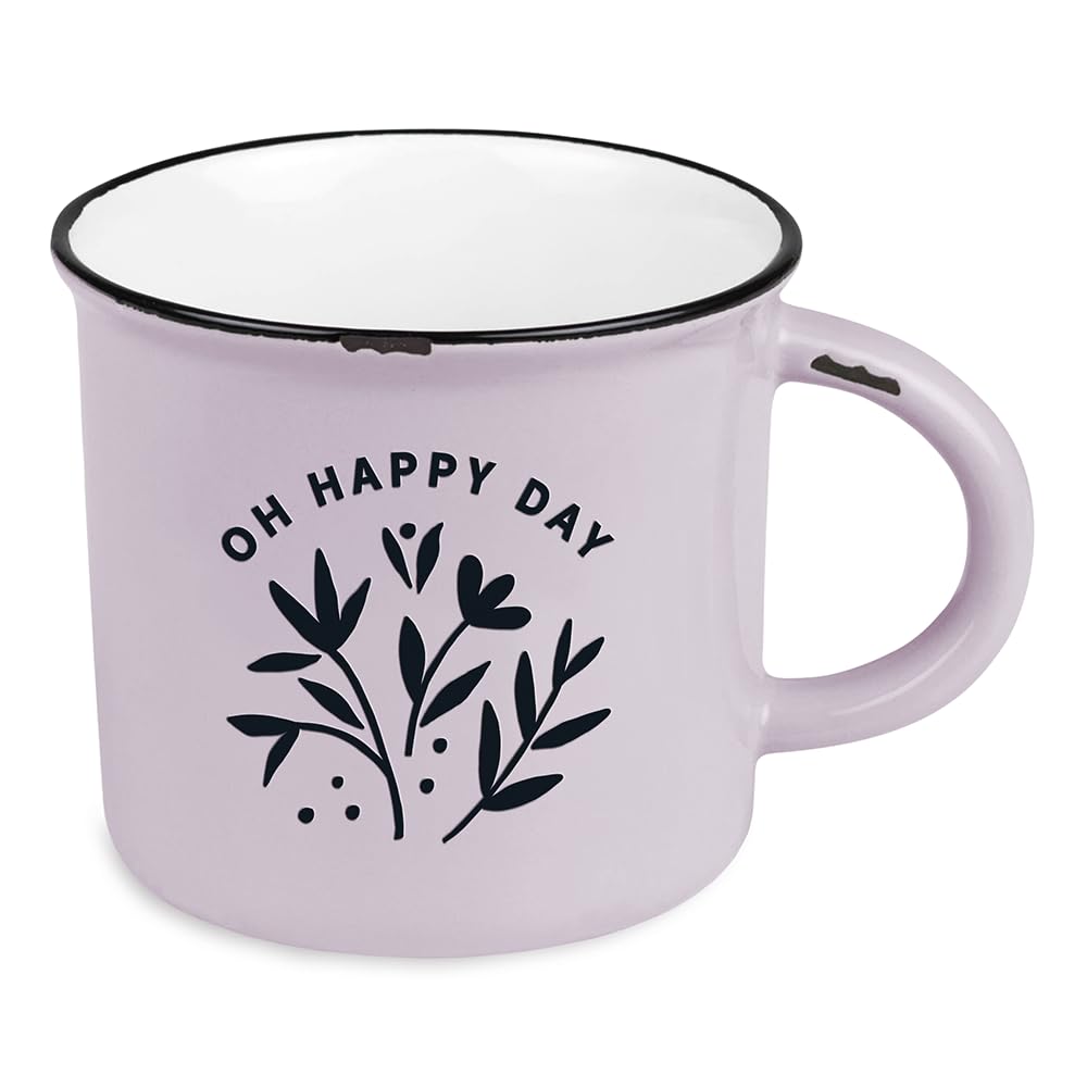 Grafik-Werkstatt Vintage ceramic mug to give as a gift, Oh happy day