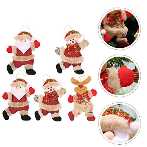CLISPEED 5 Unidades Pingente De Boneca De Tecido De Natal Decoração De Festa De Natal Decoração De R