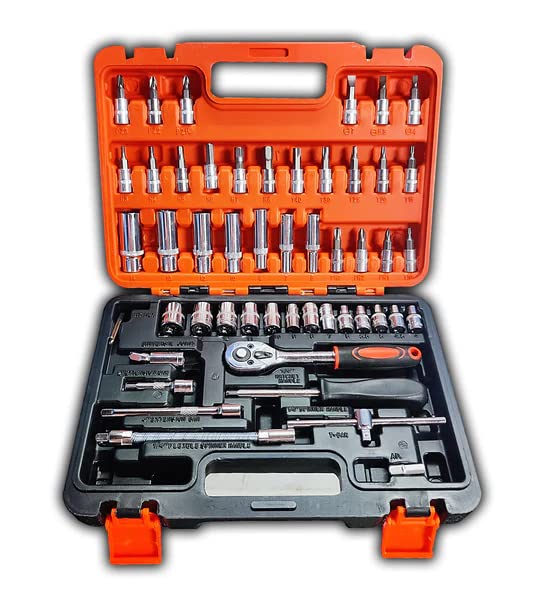 53 Pcs 1/4 inch Ratchet Socket Wrench Set Drive, with Bit Socket, Extension Bar, Universal Joint, Metric/6-Point/4 mm-14 mm, CR-V Deep Socket Tool Kit for Auto Repair and Household (B0BX4K6SW1) Amazon Price History, Amazon Price Tracker