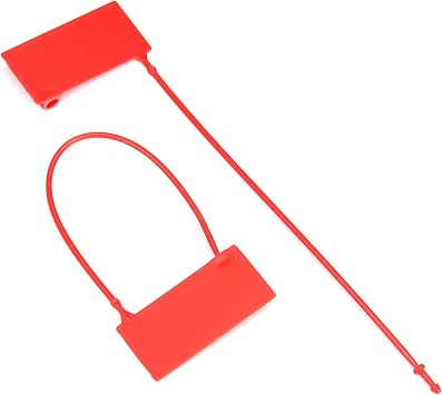 100 PCS Blank Plastic Security Padlock Seals Writable Self-Locking Tamper Evident Seals Disposable Luggage Padlock Locking Tags for Suitcase Backpack Cloth Red