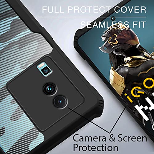 Image of Kapa Beetle Camouflage for Vivo iQOO Neo 7 / Neo 7 PRO (5G) Back Case| [Military Grade Protection] Shock Proof Slim Hybrid Bumper Cover (Black)