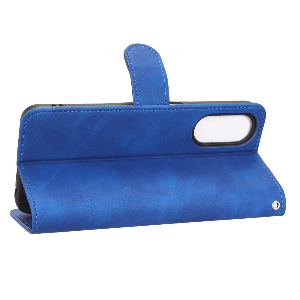 HAOYE Cover Portafoglio In Pelle Per OPPO A78 4G, Con Slot Carte E Supporto, Blu - 2