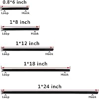 Vista 5 de 25 correas de cable de sujeción reutilizables negras, correas de amarre de cable de gancho y bucle de 1 pulgada x 24 pulgadas