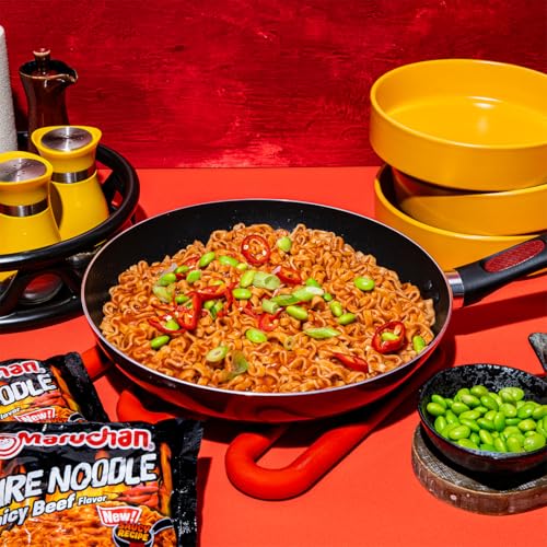 Image of Maruchan Ramen Fire Spicy Beef, Instant Ramen Noodles, Stir Fry Style Noodle, 3 Oz, 22 Count (Pack of 2)