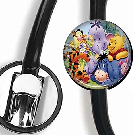Winnie The Pooh Family Stethoscope Tag,Steth ID Tag,Nurse Doctor Stethoscope ID Tag
