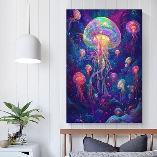 Poster méduse impression sur toile moderne pour chambre zen