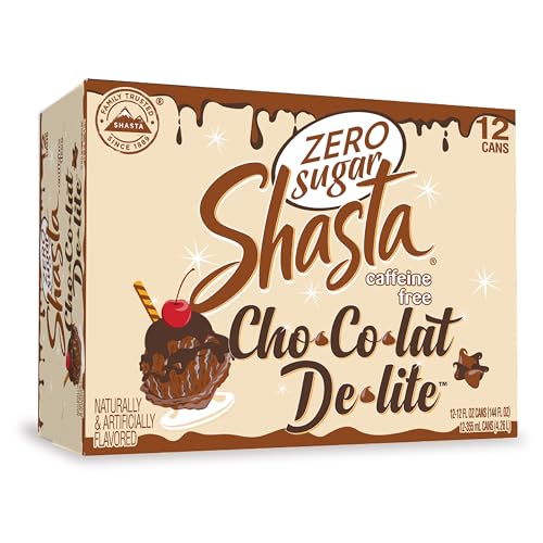Image of Shasta Zero Sugar Chocolat Delite | 12-Pack of 12oz Cans | Sugar Free Chocolate Soda | Unique & Guilt Free | Caffeine Free