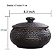 Hoobar Ceramic Ashtray with Lid,Windproof,Ash Holder for Smokers,Desktop Smoking Ash Tray for Home Office Decoration Black