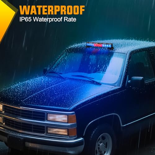 Image of Nilight 12LED Wireless Emergency Strobe Light Red Blue 14 Inch Magnetic Mount Mini Light Bar 12V Rooftop Powered Hazard Warning Flashing Lights for Car Truck Trailer Snow Plow Construction Vehicles