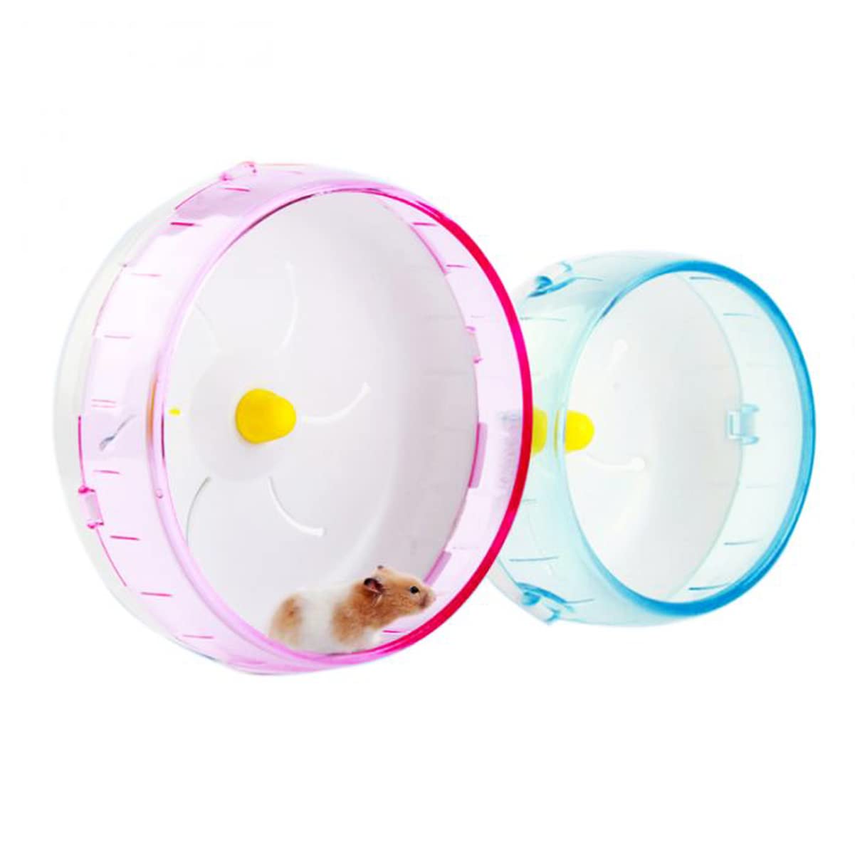 4 Pieza Hámster Bola del Ejercicio,Zodors Rueda Hamster Silenciosa Hámster Rueda de Ejercicio Rueda Plástico Hámster para Pequeños Animales para Mouse Squirrel Small Pet(Verde Rosa 12CM 17.5CM)