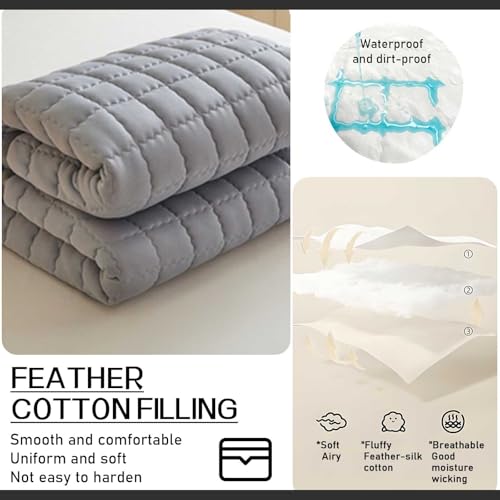 Sábana bajera ajustable y funda protectora de colchón de ajuste profundo, 180 x 220 cm, suave y perfecta para camas individuales/dobles, funda impermeable para una máxima protección