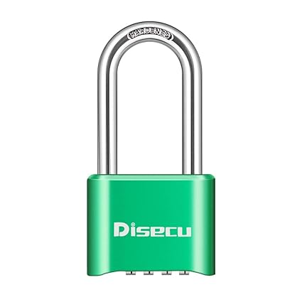 Disecu 4 Digit Heavy Duty Combination Lock and Outdoor Waterproof Padlock 2.5 in Long Shackle for Gym Locker, Sports Locker, Gate, Fence (Green)