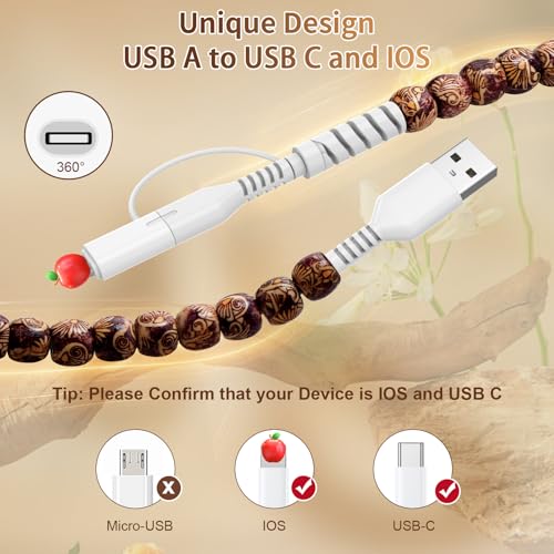 Image of Aolcev USB C Cable 2 in 1 Multi USB A to USB C Fast Charging Cable 3.3FT