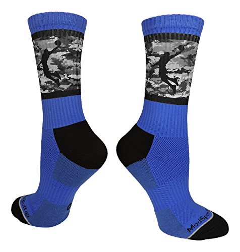 MadSportsStuff Basketball Socks with Player on Camo Athletic Crew Socks (multiple colors)