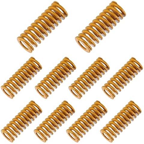 HUAREW 3D Printer Die Spring 8mm OD 20mm Long Light Load Compression Mould Die Spring Yellow Compression Mould Die Spring for The Ender 3s Bed (Pack of 10 Pcs) Cover