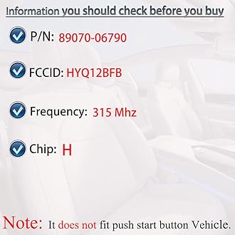 Key Fob Fits for 2018-2021 Toyota Camry Corolla Remote Control Flip Key