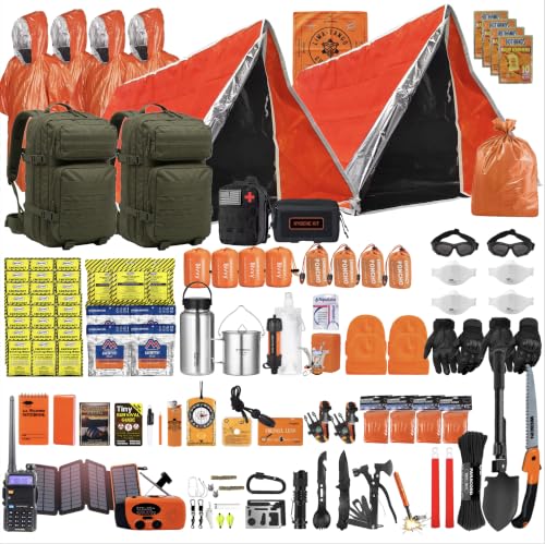 72 Hour Survival Kit 4-Person Bug Out Bag Emergency Gear - THE Quad