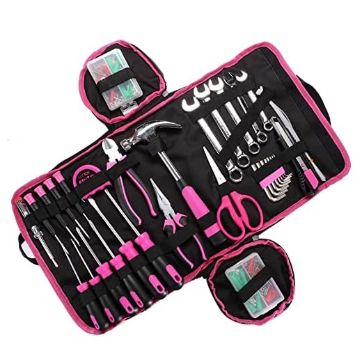 SIXTOL HOME PINK 120 Teile in einem Werkzeugsatz | Frauen Heimwerkzeugkoffer | Ideales Geschenk für Frauen Bastler Handwerker | Werkzeugset