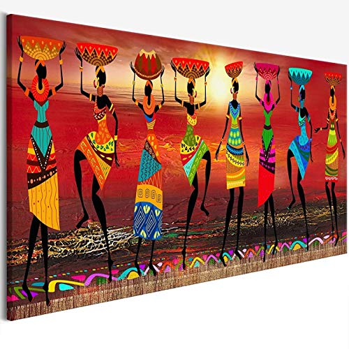 Peinture sur toile femme africaine dansante pour sublimer l'ambiance chaleureuse du salon