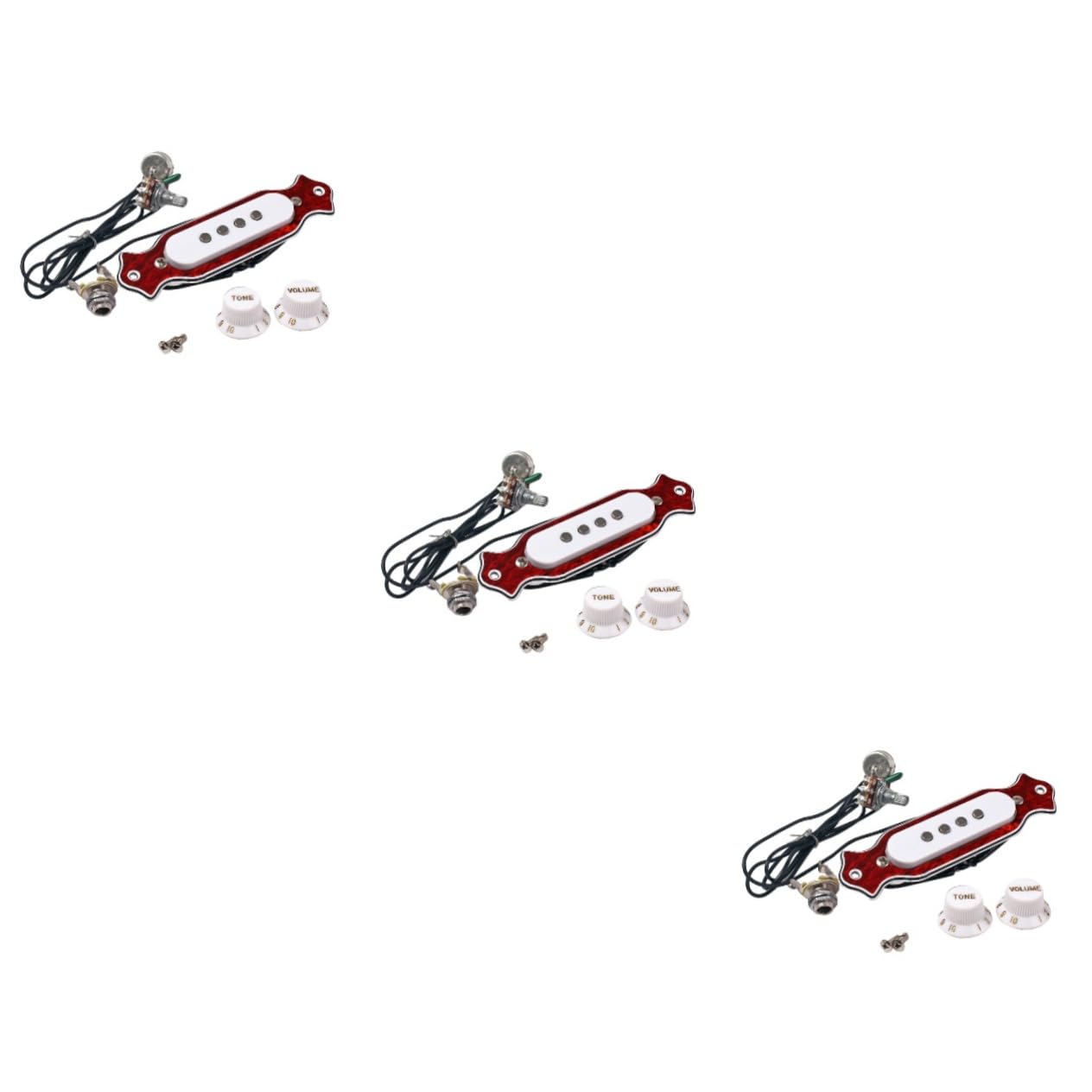 ifundom 3pezzi Pickup Per Chitarra Acustica Corde Metallico Rosso Sostituzione Per Strumenti Musicali Facile Installazione Pickup Per Soundhole
