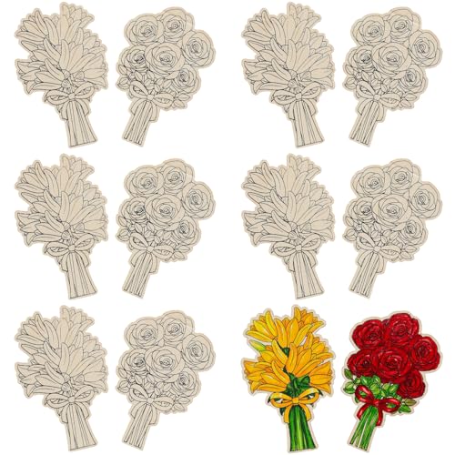 Bouquets de fleurs à colorier Fun Express lot de 12 pièces pour activités manuelles