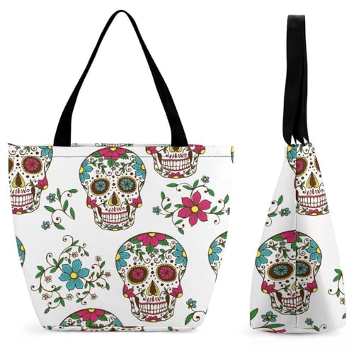 Sac cabas crâne floral femme - Fini les sacs trop petits avec ce grand sac de voyage