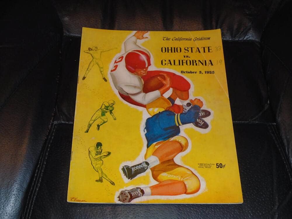 1953 OHIO STATE AT CALIFORNIA COLLEGE FOOTBALL PROGRAM EX PLUS