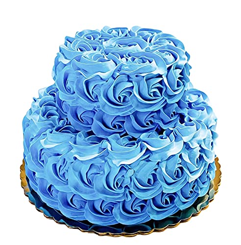 Fake Cake 2 Tier Blue Ombre Rosette Cake- Handmade by