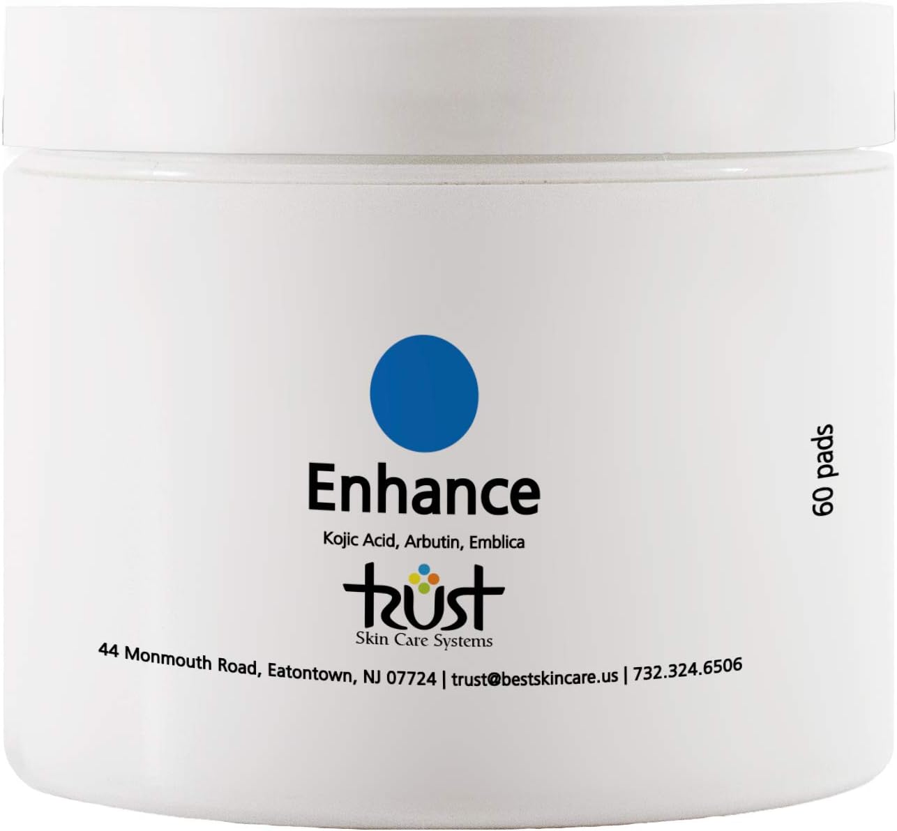 Enhance Skin Brightening Pads, 60 pads, contains Kojic Acid, Arbutin and Bearberry. Fade Away Acne Spots.