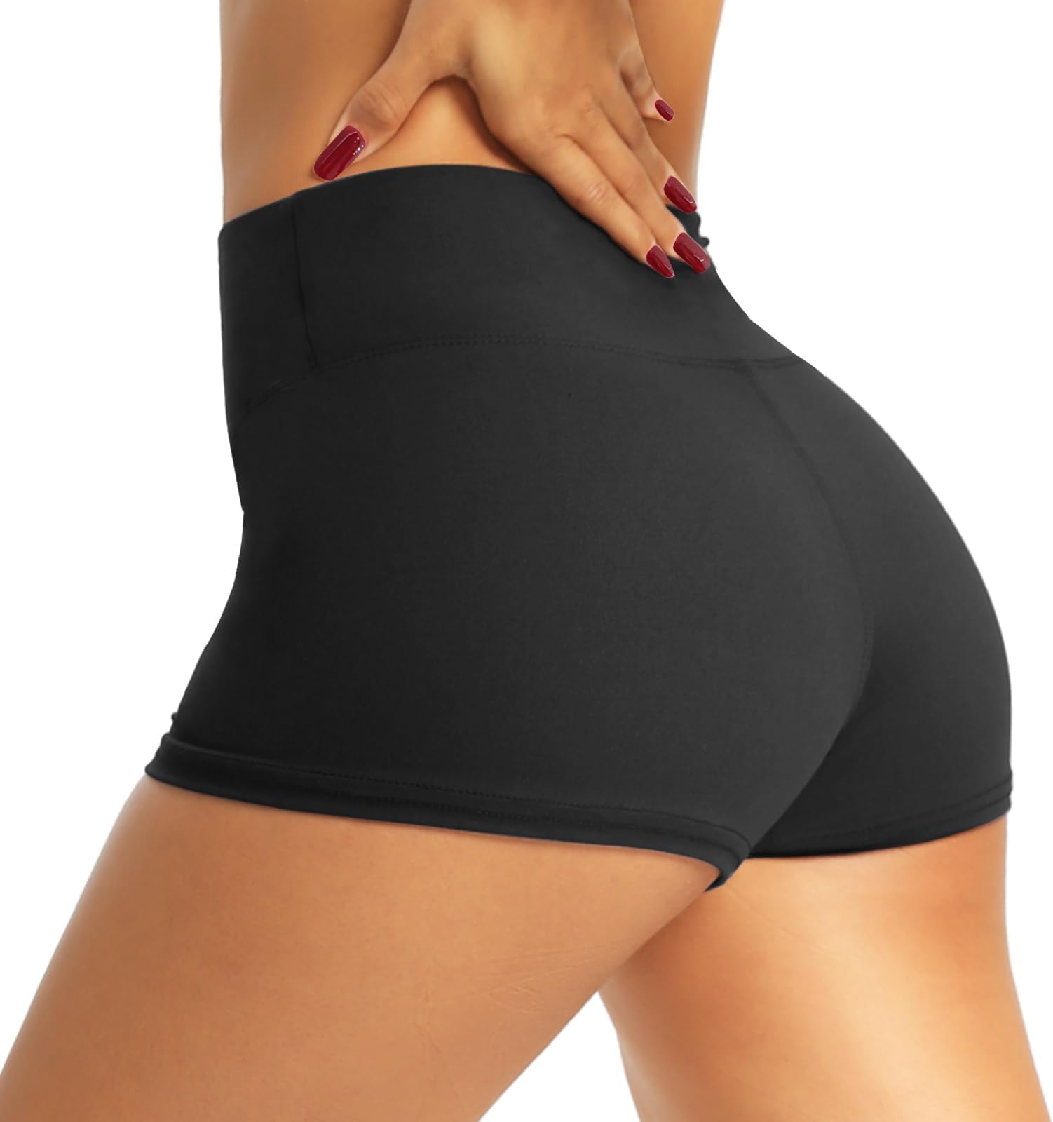 Workout Biker Shorts for Women - 3"/5"/8" High Waisted Tummy Control Spandex Booty Shorts for Gym Yoga Volleyball