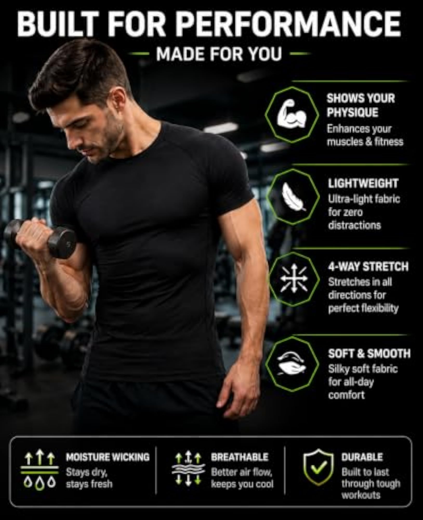 Men's Compression Gym T-Shirt for Fitness