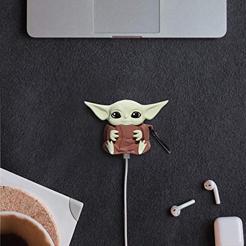 Airpods Case Cover With Carabiner, Airpods 1 & 2 Soft Silicone Case Cover, Silicone Protective Cases Cover Skin #TOP3