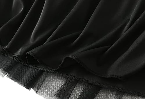 JHDESSLY Saia feminina com cintura elástica francesa, retrô, cintura alta, saia tutu com painel de m