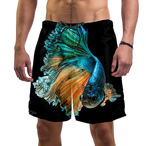 Short de bain pour homme idéal pour vos vacances à la mer imprimé multicolore Betta Fish L