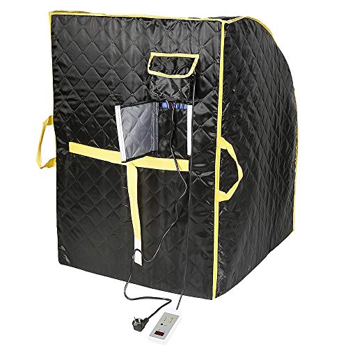 Sauna infrarouge portable - Sauna portable - Sauna à domicile - Sauna infrarouge portable - Pour 1 personne Sauna Box d'intérieur Chauffage portable 1000 W - Favorise la circulation sanguine (noir)