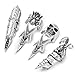 PiercingJ 4pcs Men's Halloween Props Armor Knuckle Flexible Full Finger Ring Punk Rock Gothic Skull Cosplay Jewelry