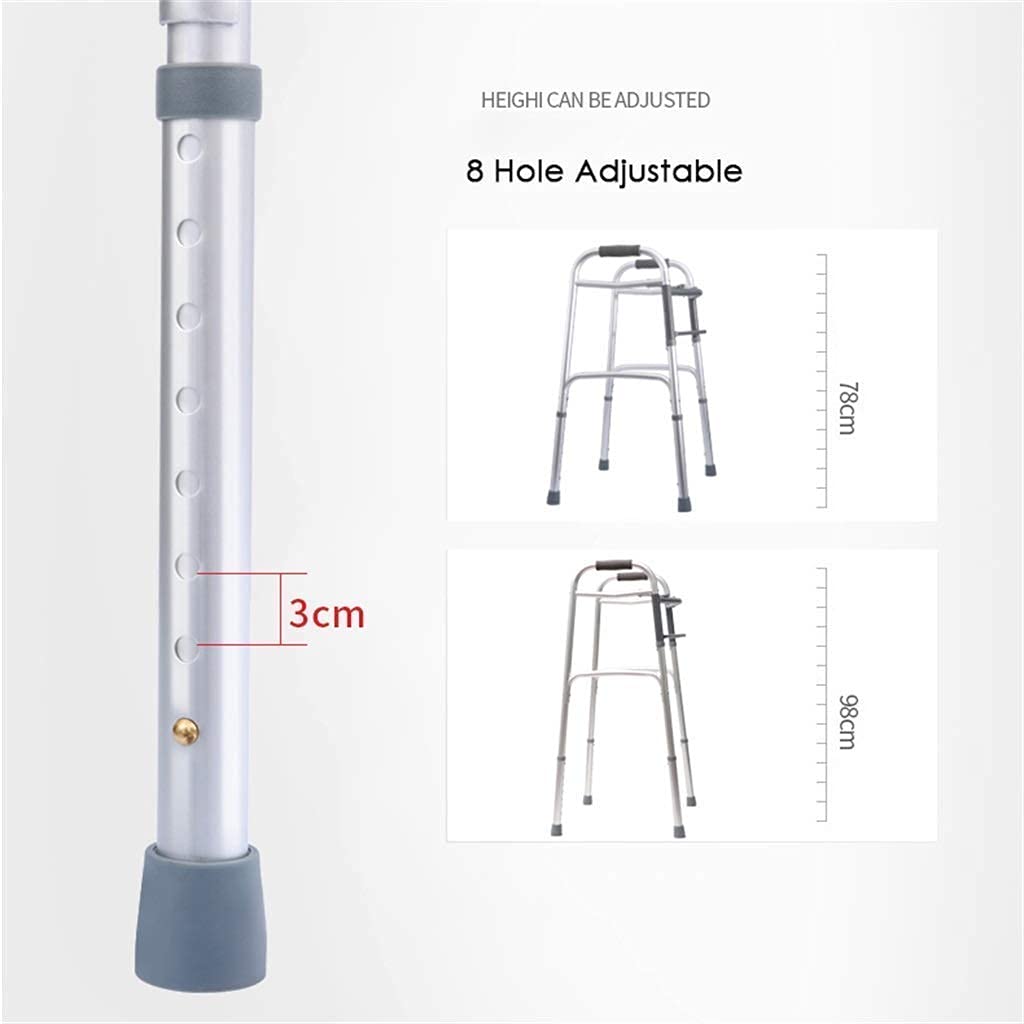MObyat Andador para Ancianos,Andador para Interiores, Andador, Andador Plegable Ajustable con Asiento y Deslizadores de plástico, Marco de aleación de Aluminio de Altura Ajustable