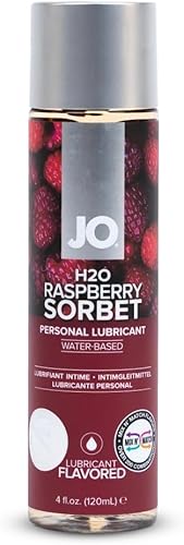JO HO Lubricante con sabor a frambuesa  Lubricante personal comestible a base de agua, rábasco de frambuesa sin azúcar  4 fl oz