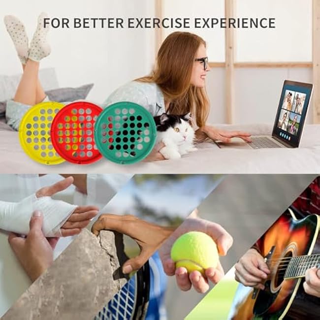 Hand Exercise Webs for Physical Therapy, Hand Grip Strengthener, Finger Exerciser, Portable Size, Latex Free, 7 Diameter