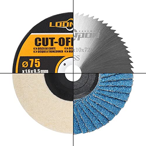 Cut Off Wheel,Flap Discs, Polishing Discs, Hss Circular Saw Blade Set With A Mounting Mandrel 3/8" & 1/4" Arbor Hole For Die Grinder Rotary Tool Cutting Polishing Grinding Metal 21 Pack #TOP4