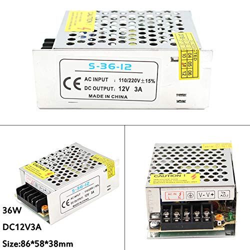 1PCS AC DC 12V Switching Power Supply AC-DC SMPS 220V to 12V Source Power Supply 12 V 3A 5A 10A 12A 15A 20A 30A (Color : 12V 25A)