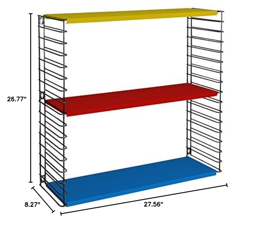 Tomado timeless and modular wall shelf, metal, Black, 70x21x68 cm