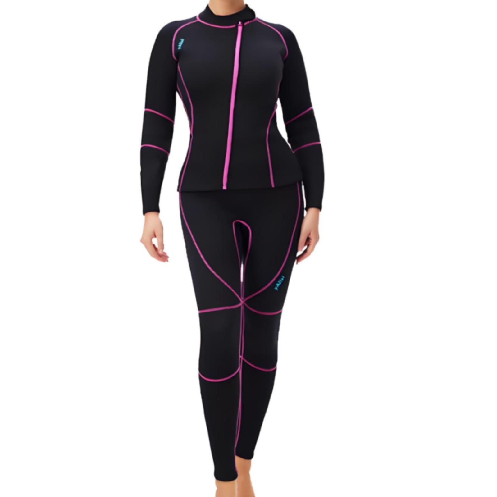 Gralara Abbigliamento Subacqueo Donna in 3mm con Top E Pantaloni per Nuoto Invernale con Protezione Solare E Traspirabilità per Attività Acquatiche E Palestra, L, Donna Nero
