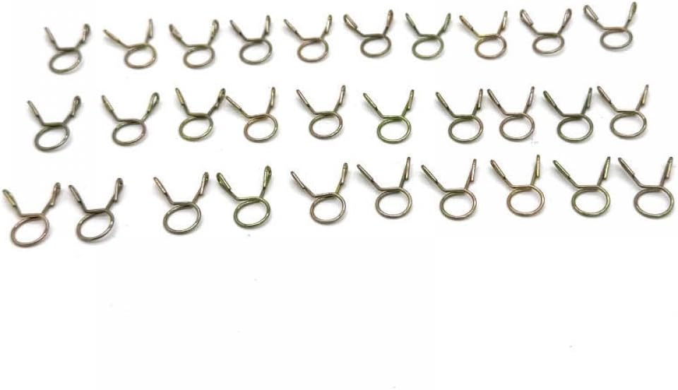 8mm Fuel Line Hose Clamps 10pcs 20pcs 30pcs Spring Clips for Motorcycle Scooter ATV Moped Tubing Compatible with Standard 8mm Hose(30pcs)