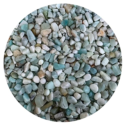 Image of 2 oz Lot Natural Semi Tumbled Amazonite Gemstone Chips, Genuine Crushed Mini Crystals, Undrilled Crystal Chips (Amazonite)