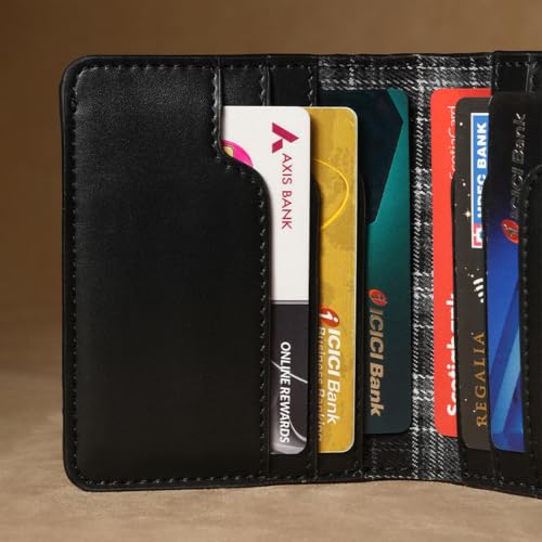 Image of Theater 1705 Men's Wallet | Slim Faux Leather Bi-Fold Wallet for Men with Multiple Card Slots & Cash Compartments | Everyday Minimal Wallet